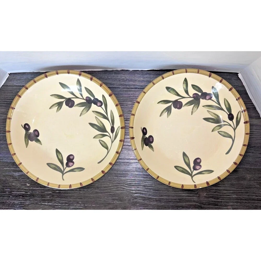 2 piece Williams Sonoma LIGURIA Olive 9 3/8